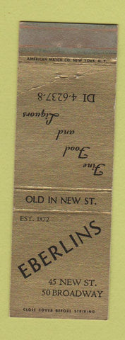 Matchbook Cover - Eberlins Restaurant New York City WORN