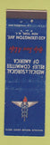 Matchbook Cover - Medical Surgical Relief Committee New York City