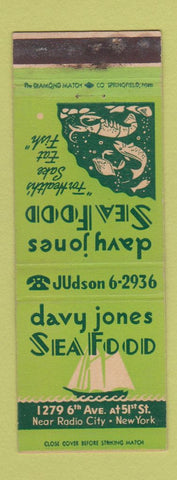 Matchbook Cover - Davy Jones Seafood New York City WEAR