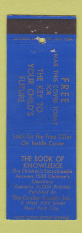 Matchbook Cover - Book of Knowledge Children's Encyclopedia New York City
