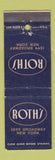Matchbook Cover - Roth's New York City WEAR