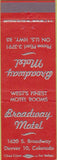 Matchbook Cover - Broadway Motel Denver CO Red
