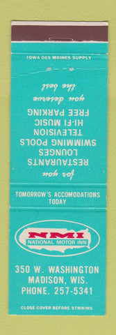 Matchbook Cover - National Motor Inn Madison WI