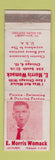 Matchbook Cover - E Morris Womack Charter Limo Bus Chicago IL WEAR