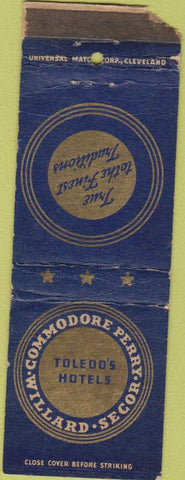 Matchbook Cover - Commodore Perry Hotel Toledo OH WORN