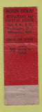 Matchbook Cover - Robin Hood Restaurant Washington DC WORN