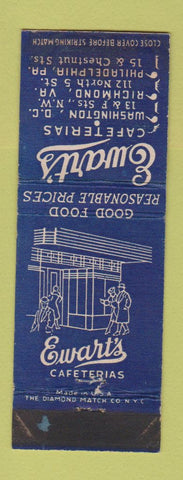 Matchbook Cover - Ewart's Cafeterias Washington DC Richmond VA  WEAR