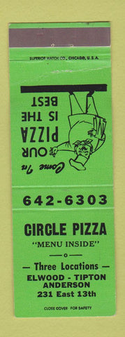 Matchbook Cover - Circle Pizza Anderson Tipton Elwood IN WORN