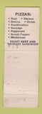 Matchbook Cover - Circle Pizza Anderson Tipton Elwood IN WORN