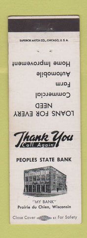 Matchbook Cover - Peoples State Bank Prairie Du Chien WI