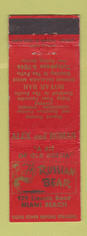 Matchbook Cover - Russian Bear Miami Beach FL WORN