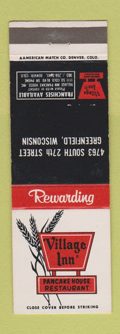 Matchbook Cover - Village Inn Pancake House Greenfield WI