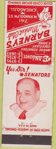 Matchbook Cover - Barney's Market Club Chicago IL