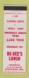 Matchbook Cover - Be Bee's Lunch Sturtevant WI