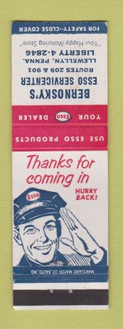Matchbook Cover - Esso oil gas Bernosky's Llewellyn PA