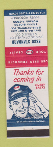 Matchbook Cover - Esso oil gas Bala Cynwyd PA