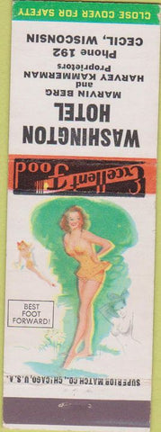 Matchbook Cover - Washington Hotel Cecil WI