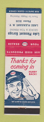 Matchbook Cover - Esso oil gas Lake Pleasant NY low phone #