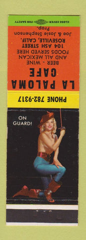 Matchbook Cover - La Paloma Cafe Roseville CA Mexican Food pinup