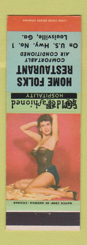 Matchbook Cover - Home Folks Restaurant Louisville GA pinup