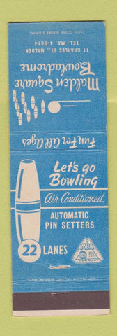 Matchbook Cover - Malden Square Bowladrome Bowling Malden MA