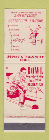 Matchbook Cover - Johnny Appleseed Restaurant Bowling Arlington OH