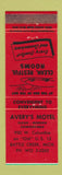 Matchbook Cover - Avery's Motel Battle Creek MI WEAR RED