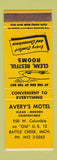 Matchbook Cover - Avery's Motel Battle Creek MI WEAR YELLOW