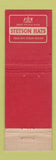 Matchbook Cover - Stetson Men's Hats Miller's Alma MI WORN