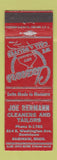 Matchbook Cover - Joe Rehmann Cleaners Taylors Saginaw MI WEAR