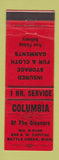 Matchbook Cover - Columbia Cleaners Battle Creek MI RED WEAR