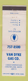 Matchbook Cover - Van Dyke Gas Center Line MI WEAR propane