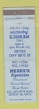 Matchbook Cover - Merrick Insurance Detroit MI WEAR