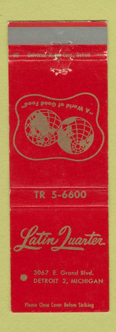 Matchbook Cover - Latin Quarter Detroit MI Restaurant