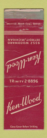Matchbook Cover - Ken Wood Detroit MI WORN