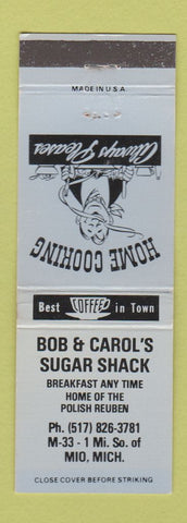 Matchbook Cover - Bob & Carol's Sugar Shack Mio MI WEAR