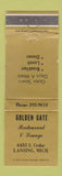 Matchbook Cover - Golden Gate Restaurant Lansing MI WEAR