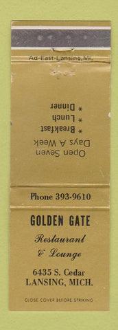 Matchbook Cover - Golden Gate Restaurant Lansing MI WEAR