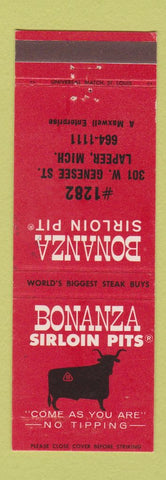 Matchbook Cover - Bonanza Sirloin Pit Lapeer MI