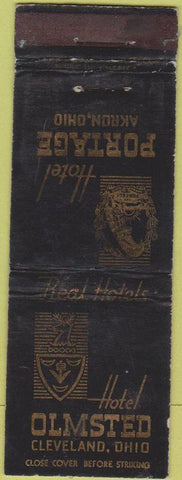 Matchbook Cover - Hotel Olmsted Cleveland OH Akron OH