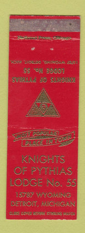 Matchbook Cover - Knights of Pythias Lodge Detroit MI  WEAR