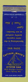 Matchbook Cover - Captain White's Oyster Bar Silver Spring MD WORN