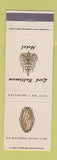 Matchbook Cover - HR Weissberg Hotels Lord Baltimore MD