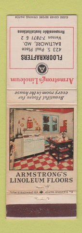 Matchbook Cover - Armstrong's Linoleum Floorkrafters Baltimore mD