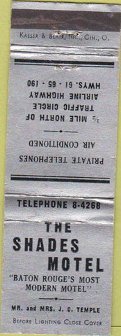 Matchbook Cover - Shades Motel Baton Rouge LA
