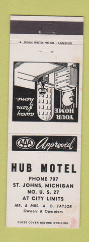 Matchbook Cover - Hub Motel St Johns MI WEAR