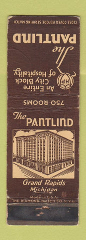 Matchbook Cover - Pantlind Hotel Grand Rapids MI WORN