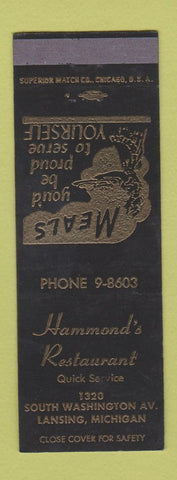 Matchbook Cover - Hammond's Restaurant Lansing MI