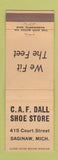 Matchbook Cover - CAF Dall Shoes Saginaw MI