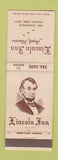 Matchbook Cover - Lincoln Inn Lincoln Park MI Abraham